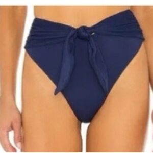 Agua Bendita Navy Blue High Waist Bikini Bottom